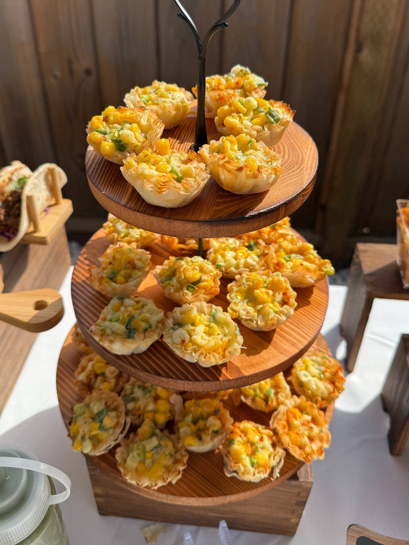 Corn-cheese phyllo cups